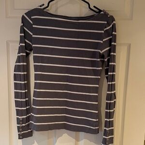 H&M Striped Gray Long Sleeve Women's Top